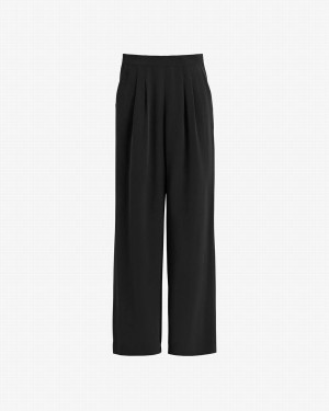 Spodnie Damskie Cuyana Silk Szerokie-Leg Czarne | YXR9811QQ