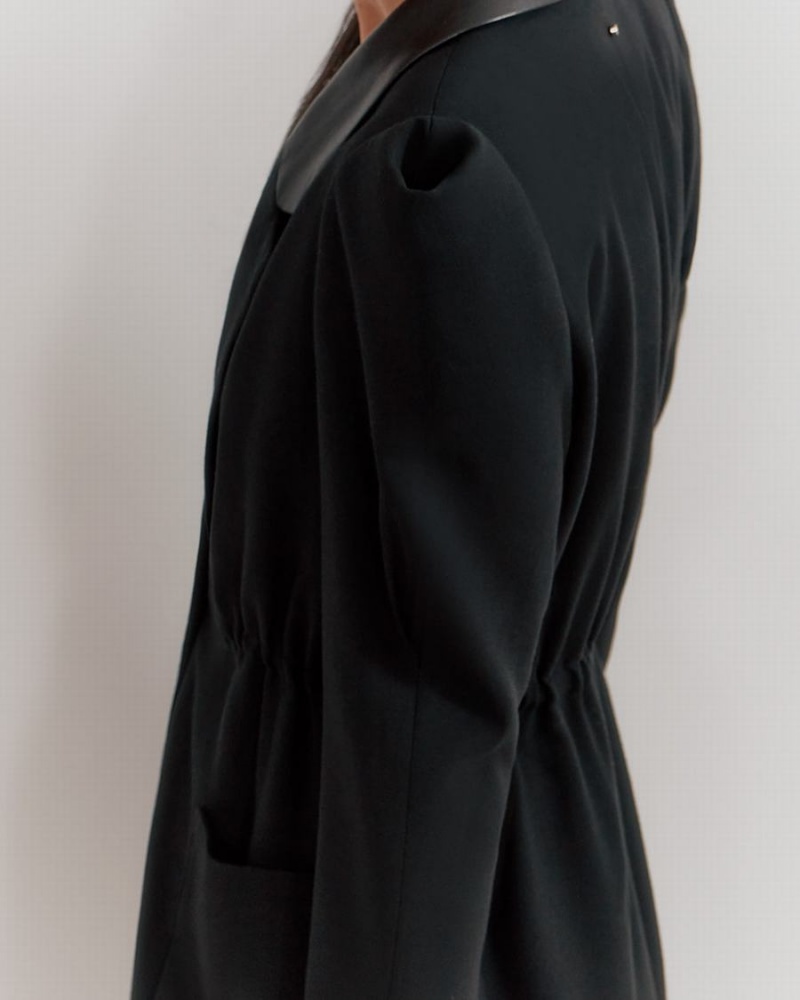 Blezery Damskie Cuyana Draped Sleeve Czarne | HGA652YW