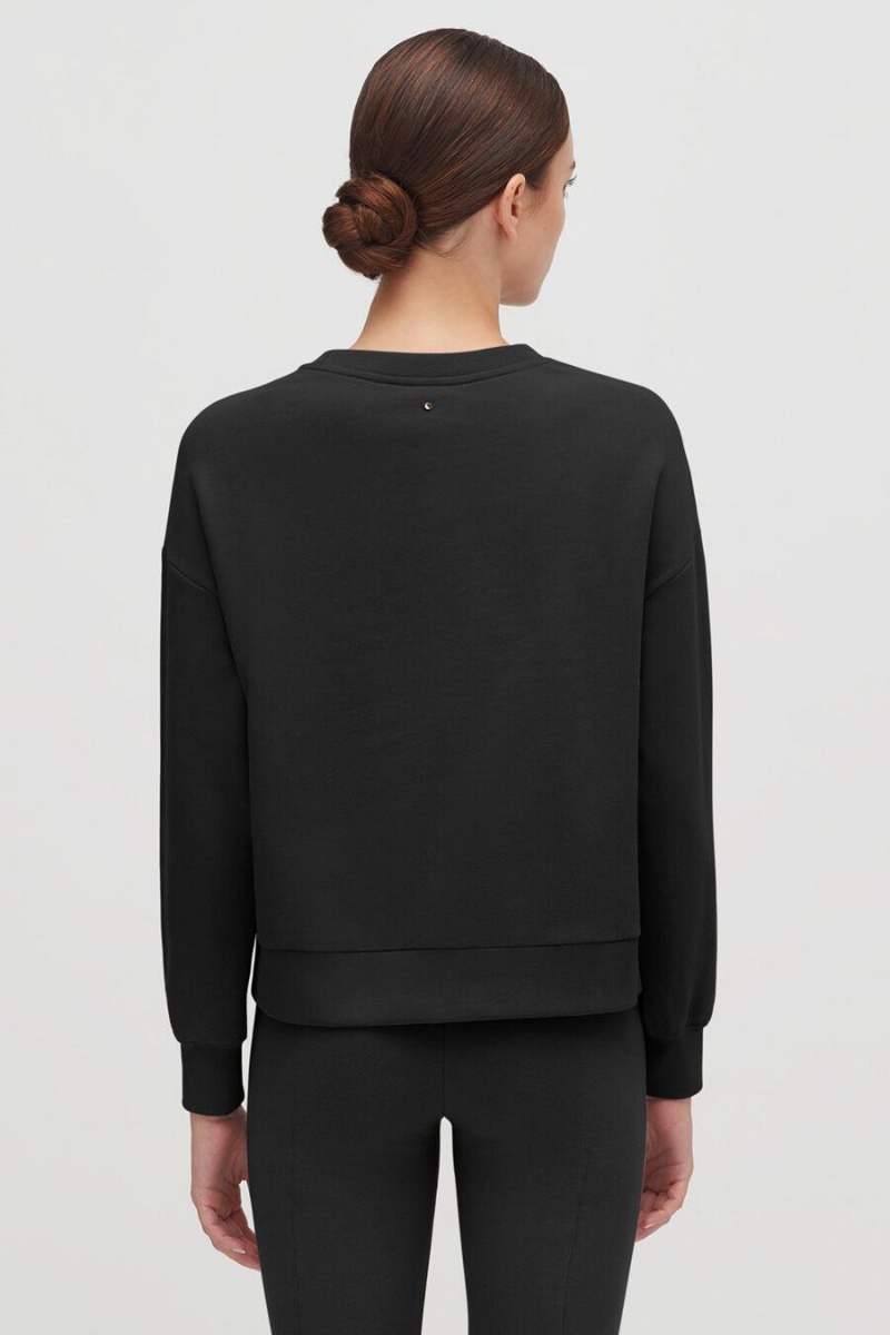 Bluzy Damskie Cuyana Fleece Cropped Czarne | NHZ4522TC
