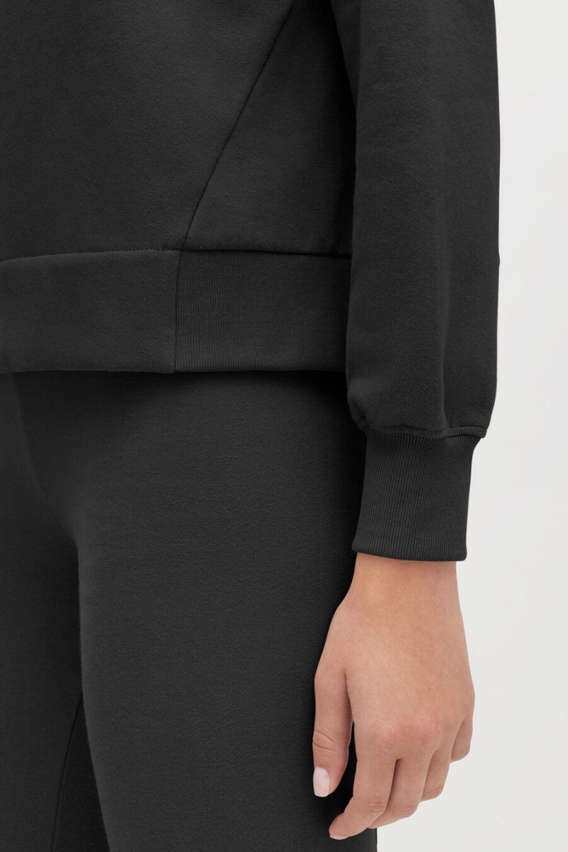Bluzy Damskie Cuyana Fleece Cropped Czarne | NHZ4522TC