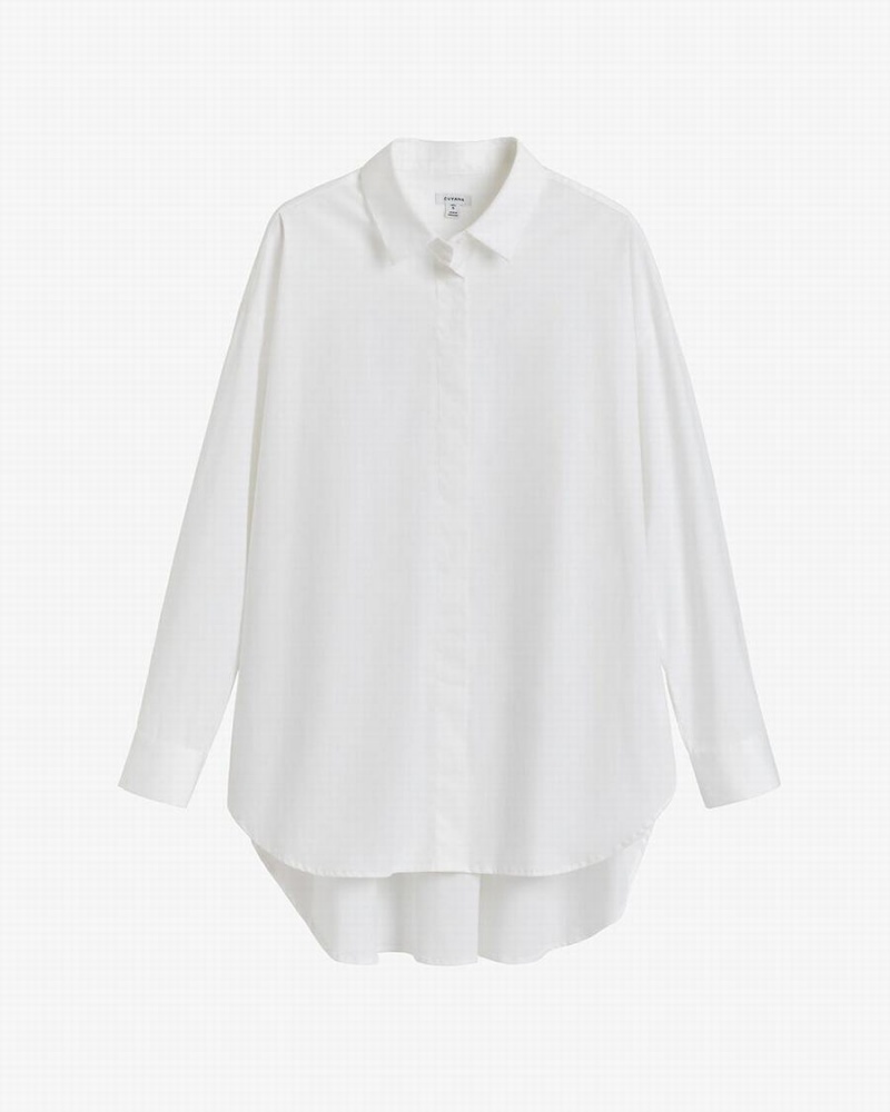 Koszule Damskie Cuyana Poplin Oversized Białe | QIL6261YW