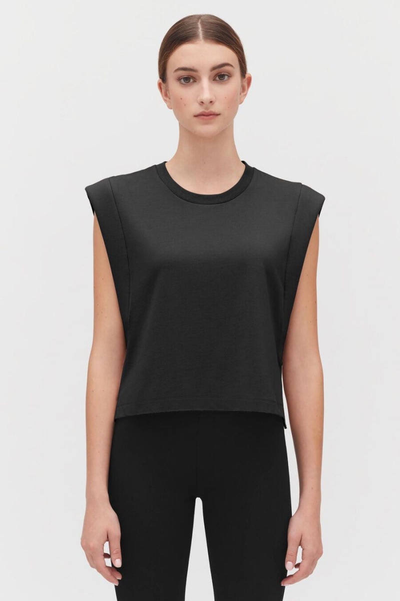 Podkoszulki Damskie Cuyana Cropped Czarne | NUZ5738TE