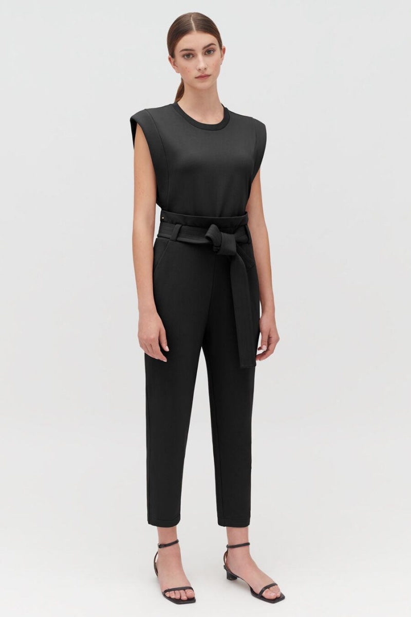 Podkoszulki Damskie Cuyana Cropped Czarne | NUZ5738TE