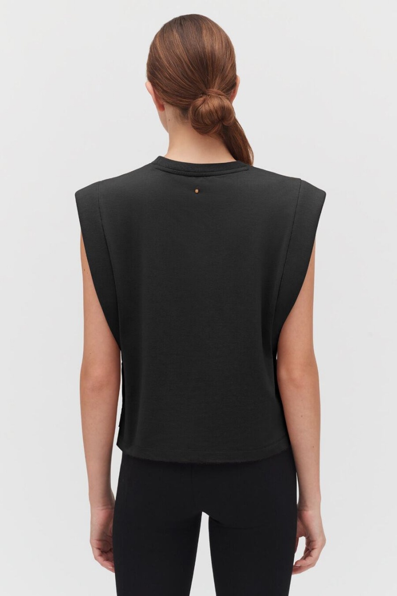 Podkoszulki Damskie Cuyana Cropped Czarne | NUZ5738TE