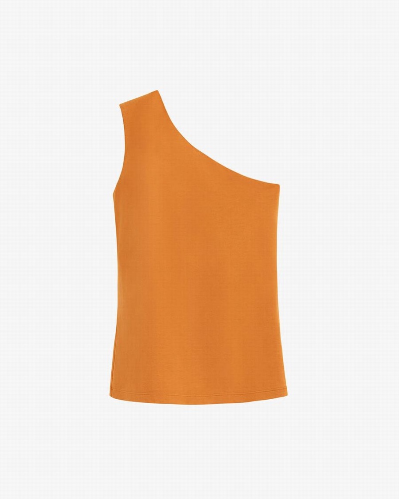 Podkoszulki Damskie Cuyana One Shoulder Top Żółte | DNT111MX
