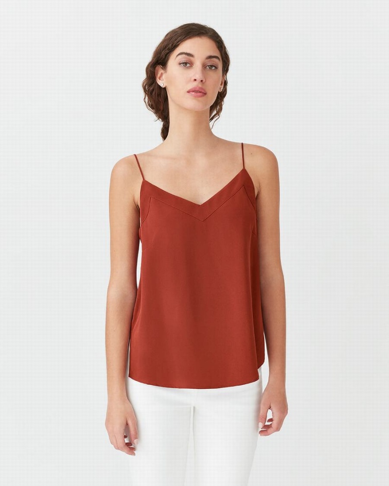 Podkoszulki Damskie Cuyana Silk Cami Czerwone | PSS4319WD