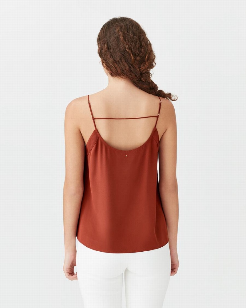 Podkoszulki Damskie Cuyana Silk Cami Czerwone | PSS4319WD
