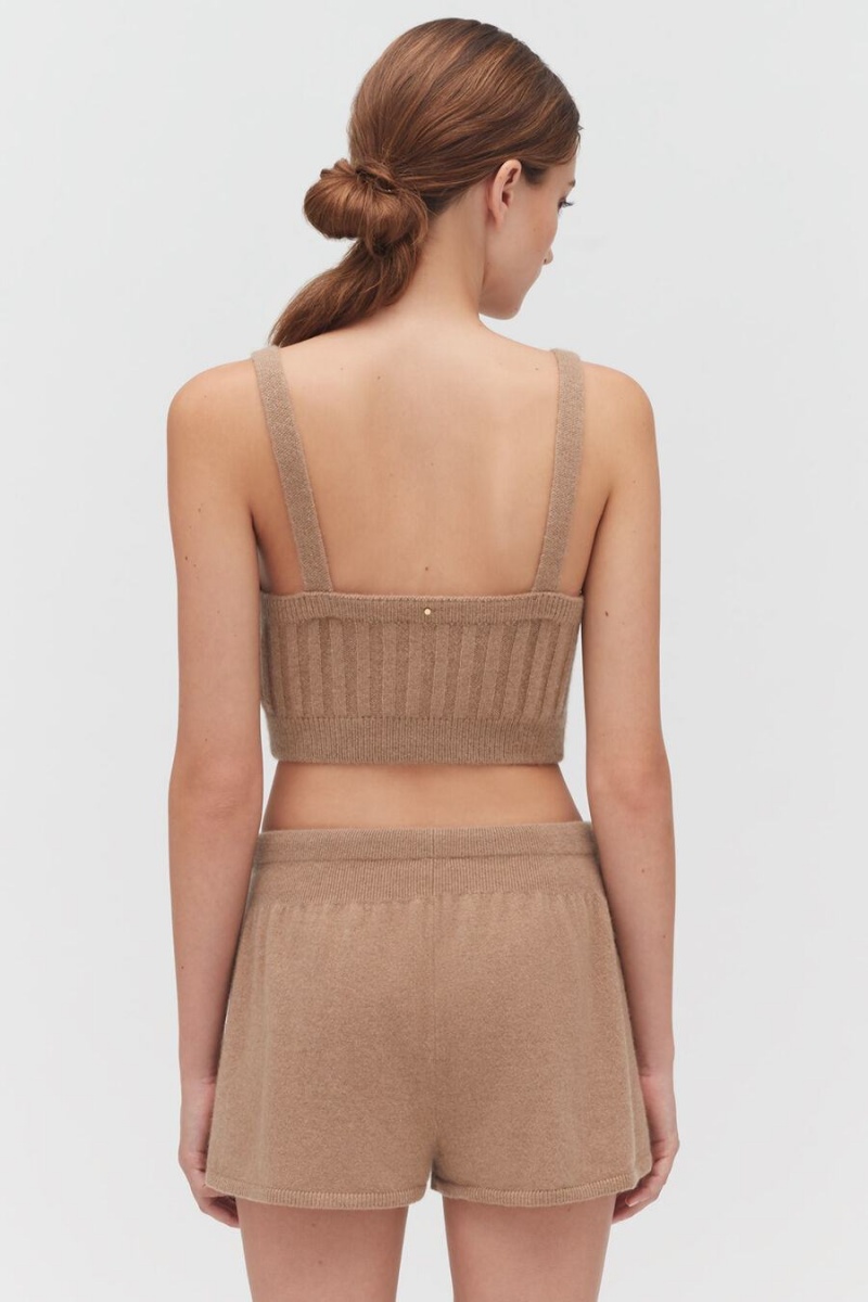 Podkoszulki Damskie Cuyana Single-Origin Cashmere Bralette Brązowe | BQR3211SU