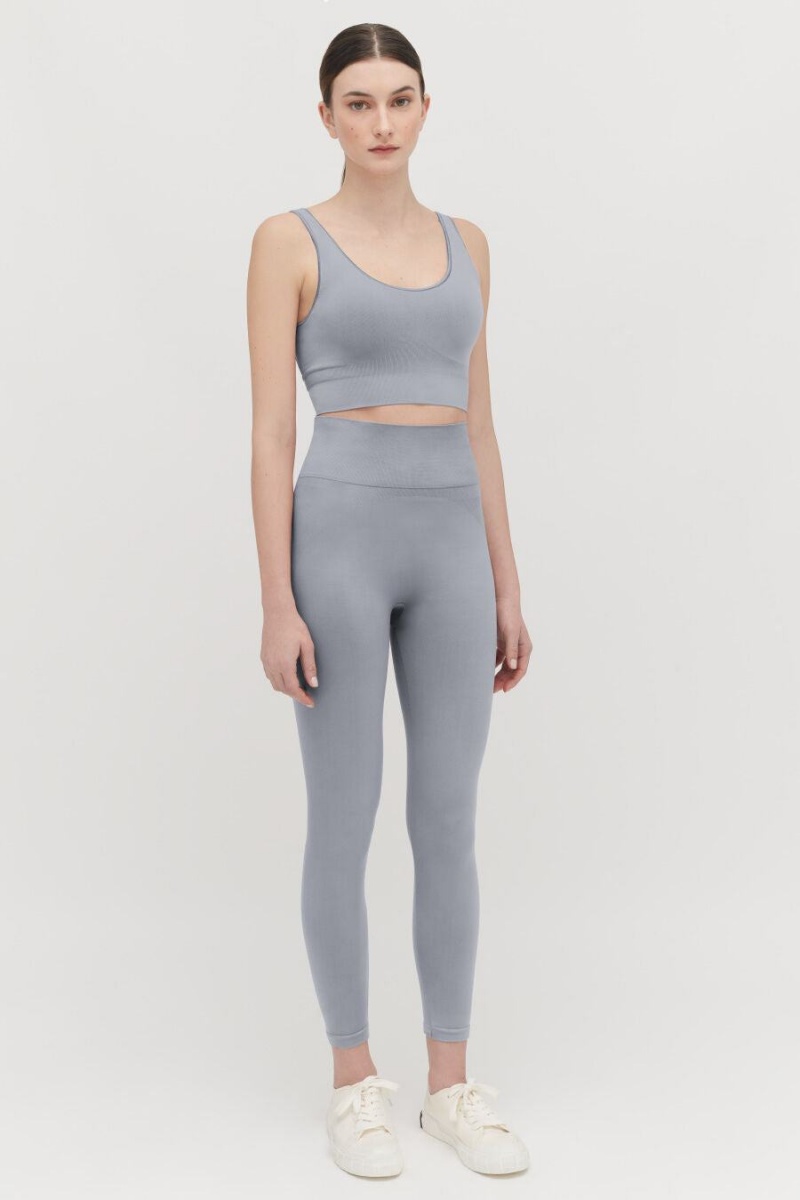 Przycięte Topy Damskie Cuyana Stretch Szare | YNO5261HP