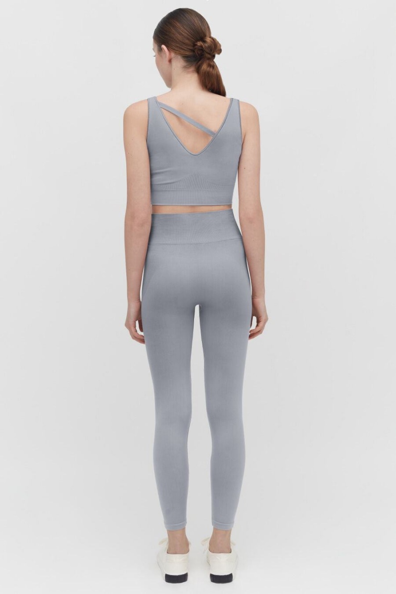 Przycięte Topy Damskie Cuyana Stretch Szare | YNO5261HP
