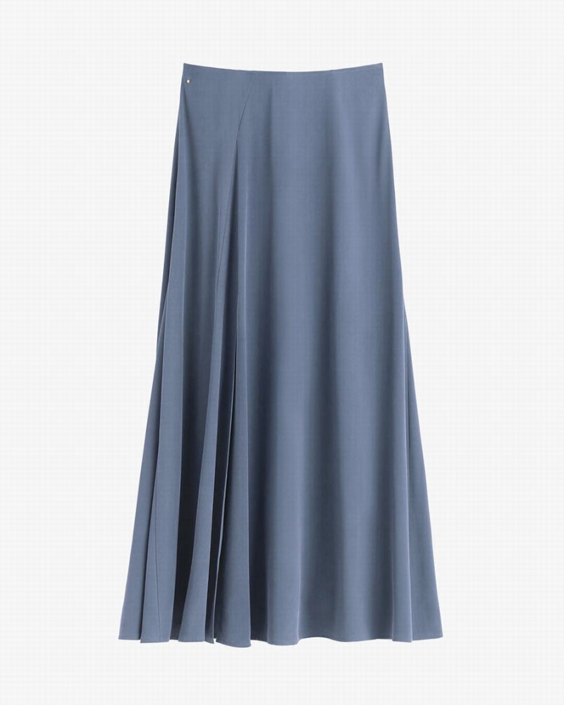 Spódnice Damskie Cuyana Washable Silk Maxi Niebieskie | XVJ7922KL