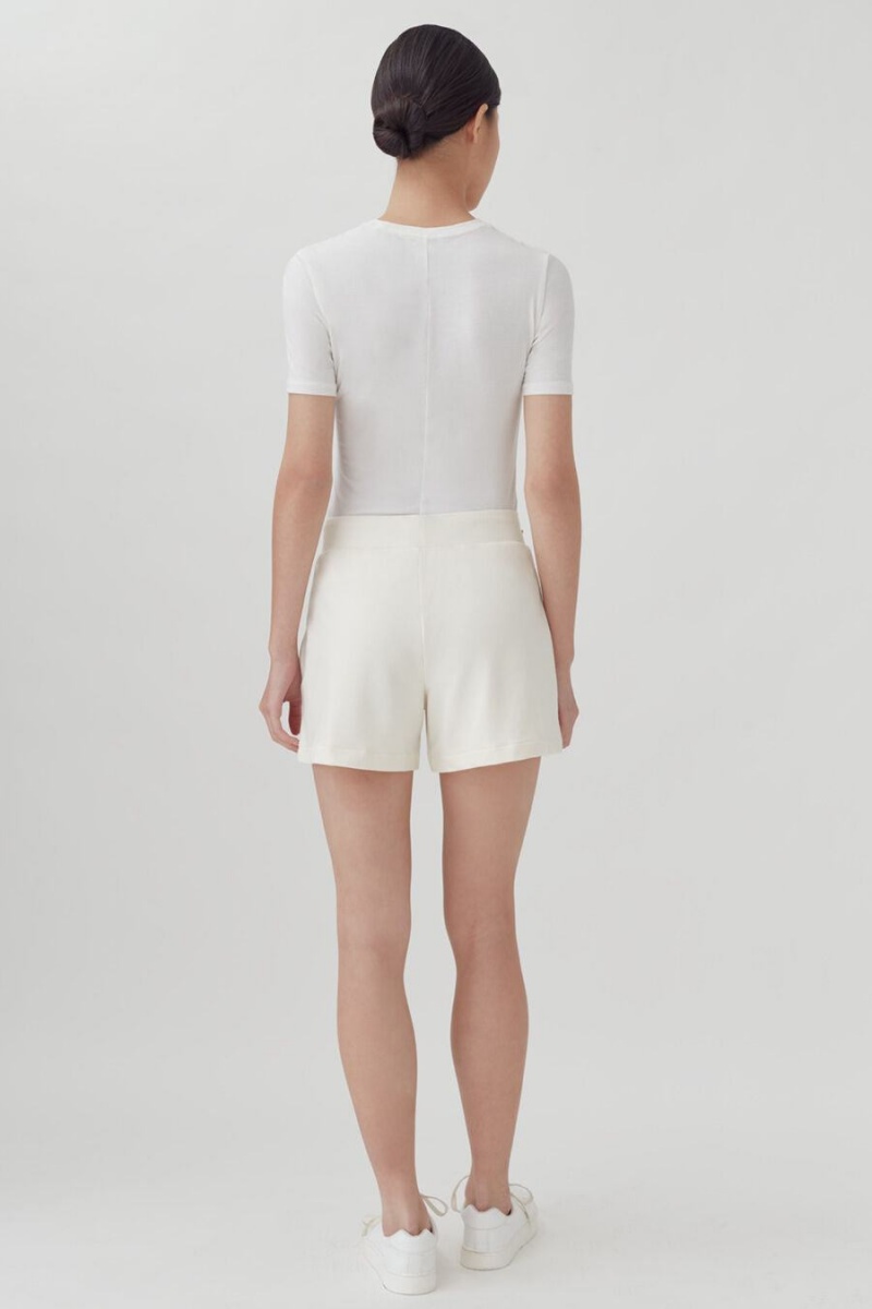 Spodenki Damskie Cuyana French Terry Białe | VWF6762ZV