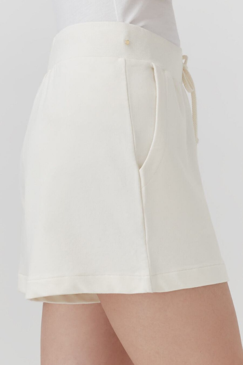 Spodenki Damskie Cuyana French Terry Białe | VWF6762ZV