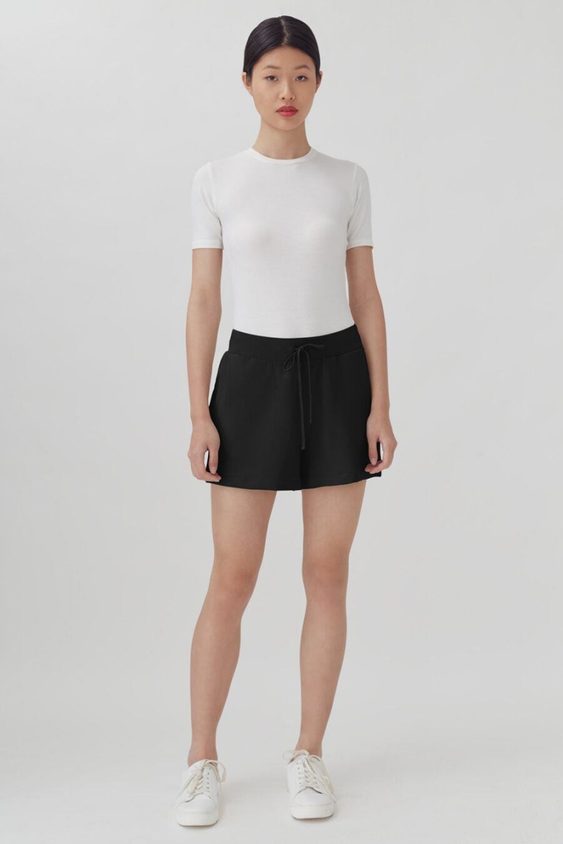 Spodenki Damskie Cuyana French Terry Czarne | NAL9013YI