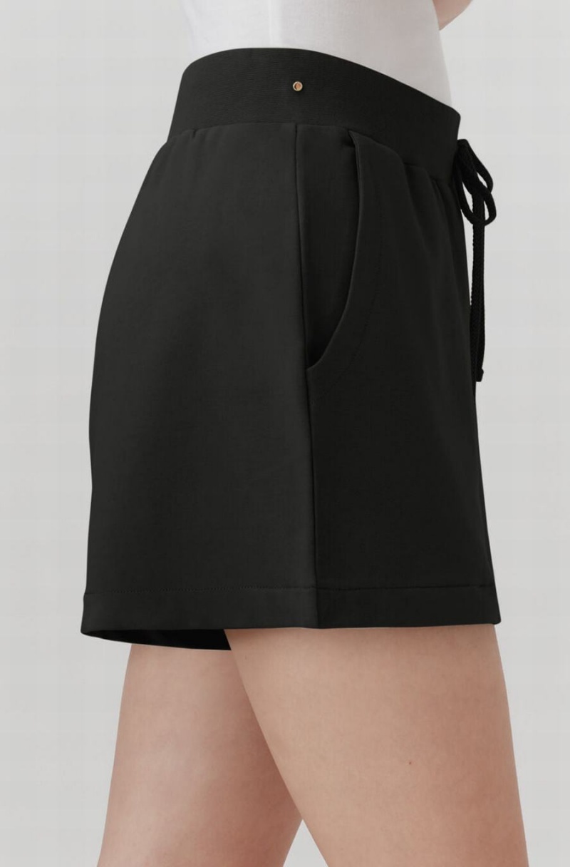 Spodenki Damskie Cuyana French Terry Czarne | NAL9013YI