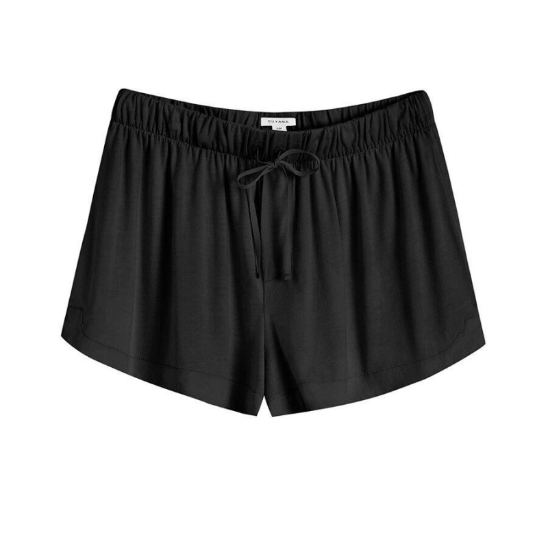 Spodenki Damskie Cuyana Organic Pima Sleep Czarne | HVF4590SF