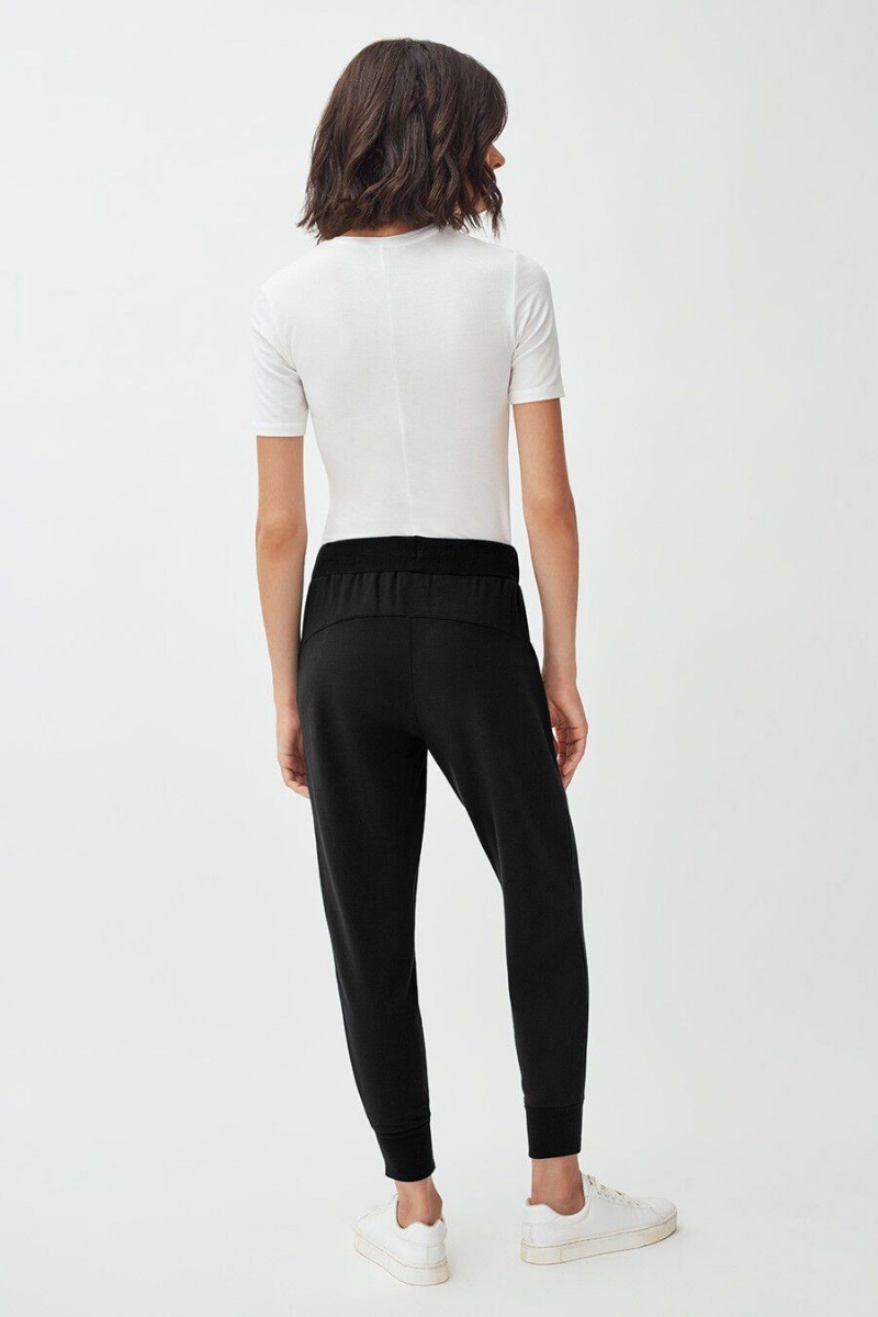 Spodnie Damskie Cuyana French Terry Tapered Lounge Czarne | VSU5056AW
