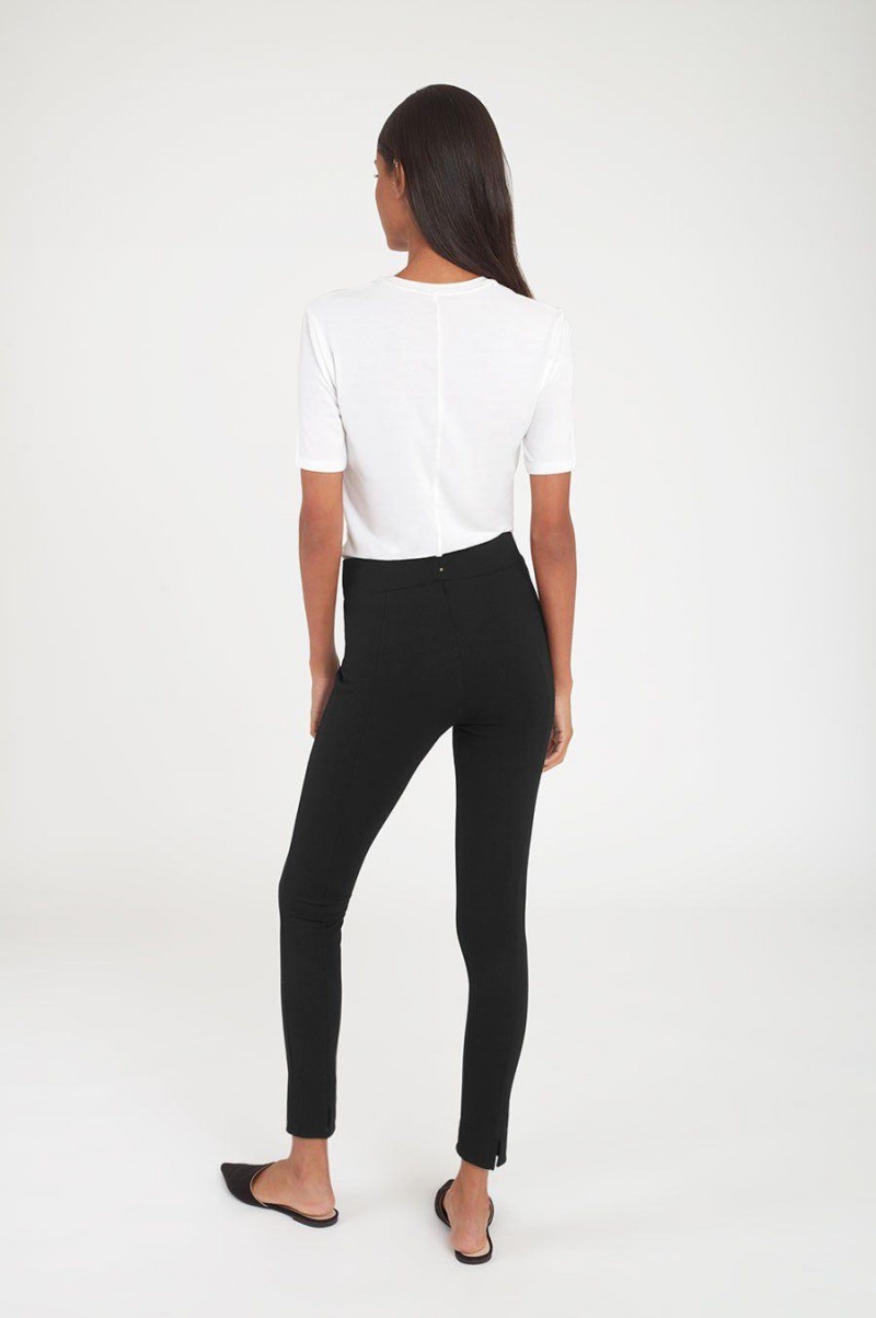 Spodnie Damskie Cuyana Ponte Legging Czarne | QUS7434DZ