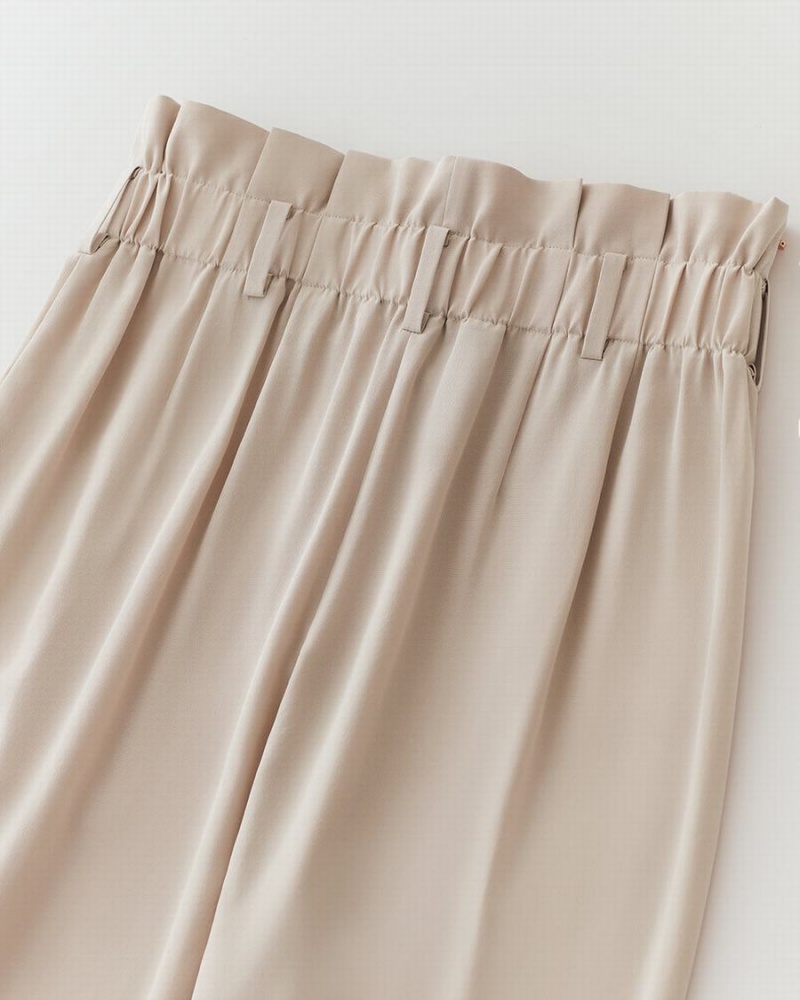 Spodnie Damskie Cuyana Silk Paperbag Brązowe | EXL9222IQ