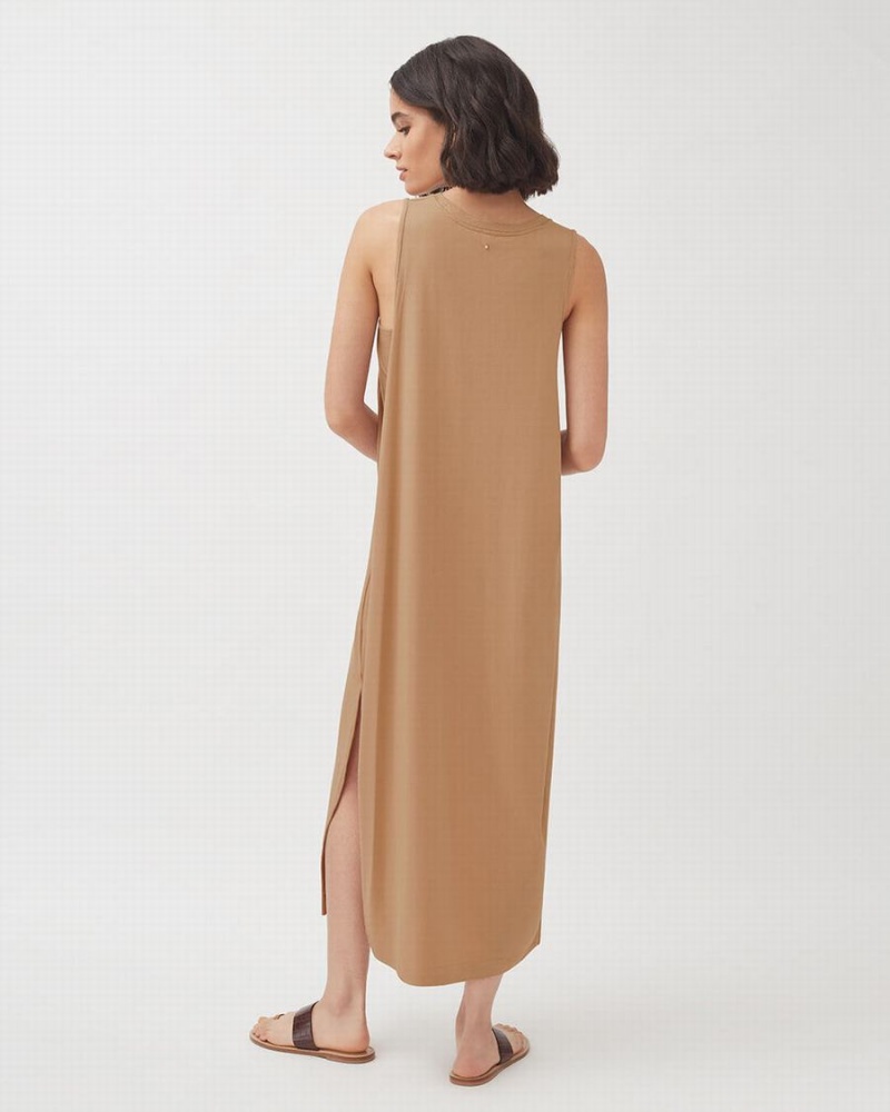 Sukienka Damskie Cuyana Drape-Back Brązowe | GNF2425SV