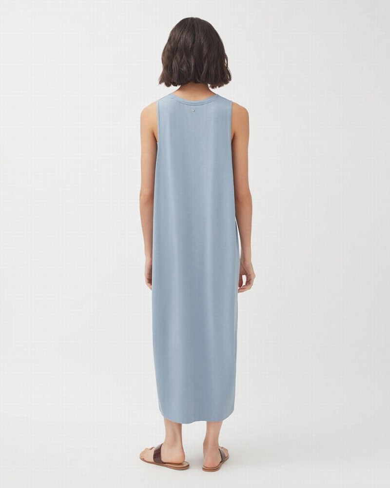 Sukienka Damskie Cuyana Drape-Back Niebieskie | UMO113IT