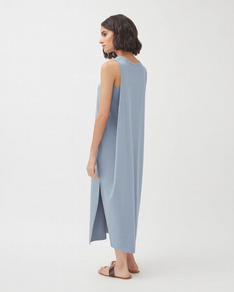 Sukienka Damskie Cuyana Drape-Back Niebieskie | UMO113IT