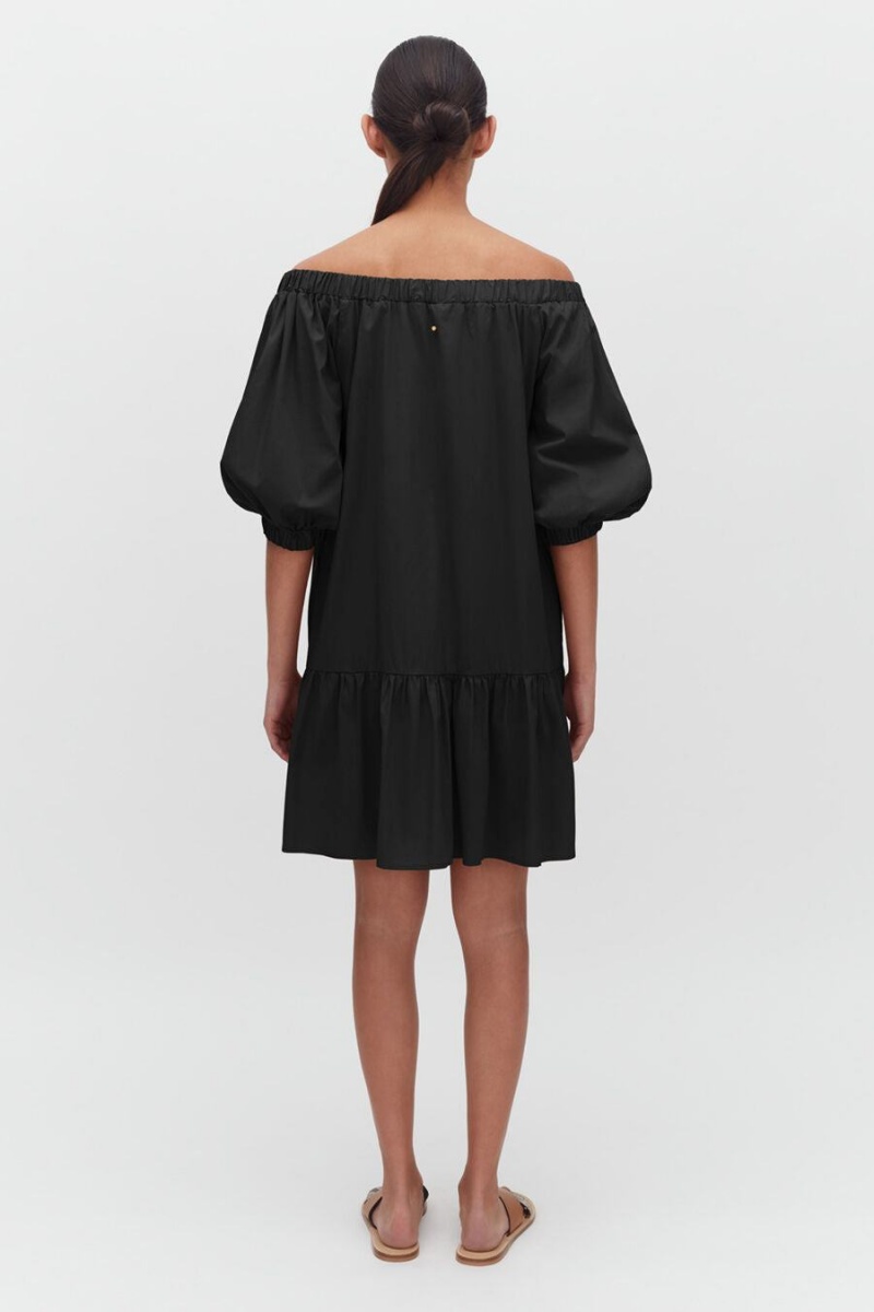 Sukienka Damskie Cuyana Poplin Off The Shoulder Czarne | WFA4420VX