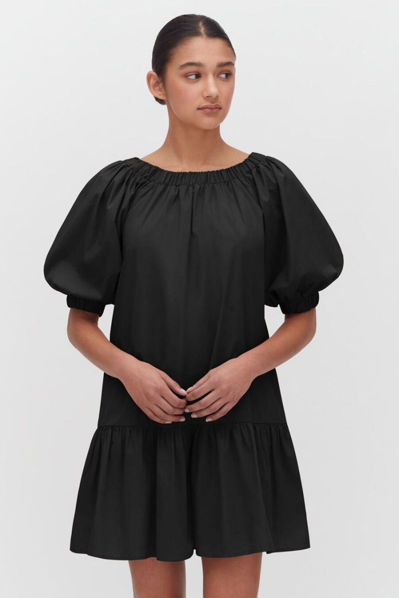 Sukienka Damskie Cuyana Poplin Off The Shoulder Czarne | WFA4420VX