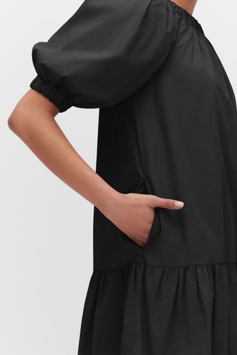 Sukienka Damskie Cuyana Poplin Off The Shoulder Czarne | WFA4420VX