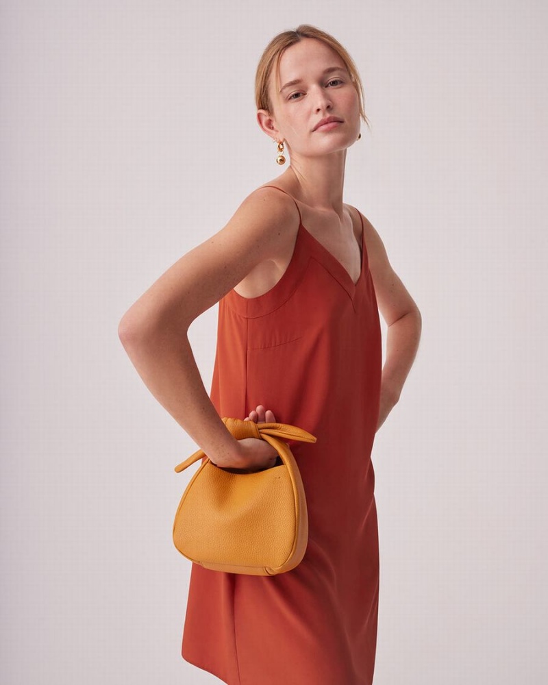 Sukienka Damskie Cuyana Silk Krótkie Slip Pomarańczowe | UXM2813RI