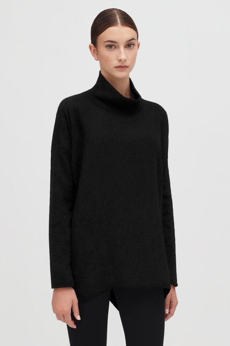 Swetry Damskie Cuyana Alpaca Open-Back Turtleneck Czarne | OGY5032XC
