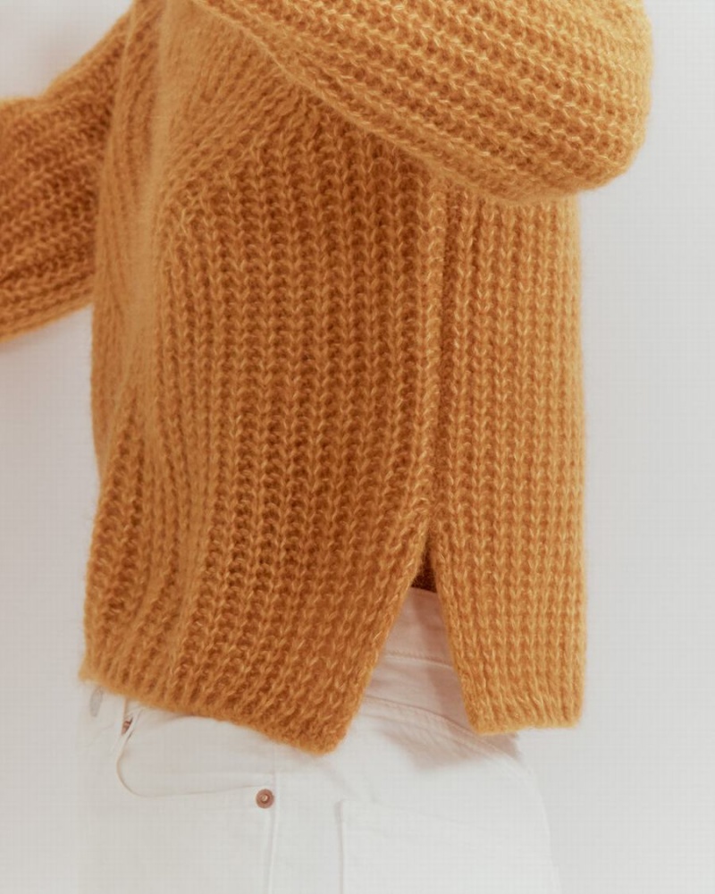 Swetry Damskie Cuyana Alpaca Wełna Crewneck Żółte | CGZ1916AH