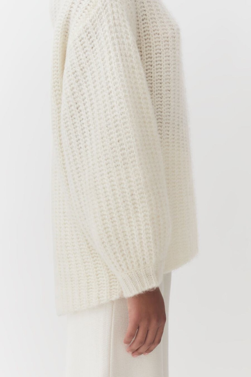 Swetry Damskie Cuyana Alpaca Wełna Turtleneck Białe | UQR3859BP