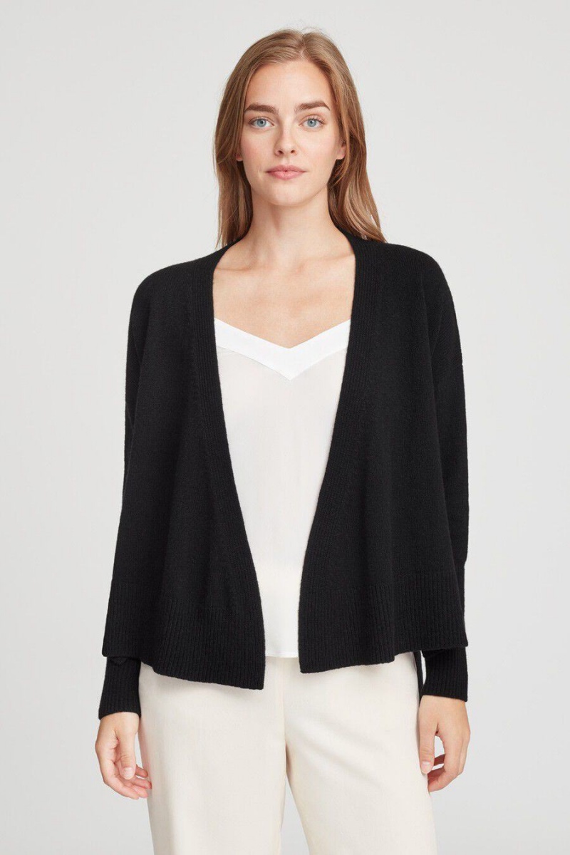 Swetry Damskie Cuyana Cashmere Soft Wrap Czarne | SYA5883SO