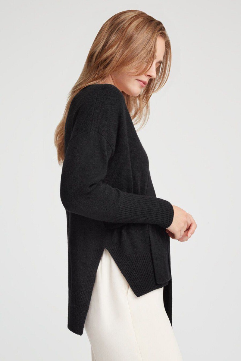 Swetry Damskie Cuyana Cashmere Soft Wrap Czarne | SYA5883SO