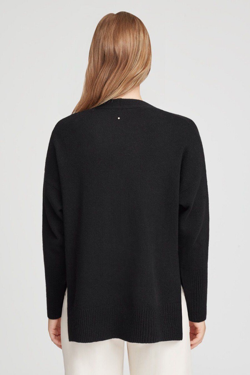 Swetry Damskie Cuyana Cashmere Soft Wrap Czarne | SYA5883SO