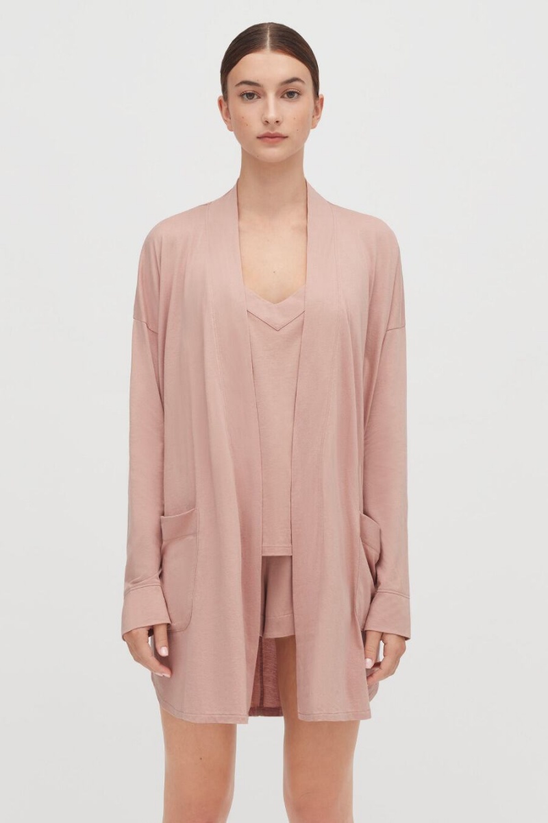 Szlafrok Damskie Cuyana Organic Pima Różowe | IJI6062SZ