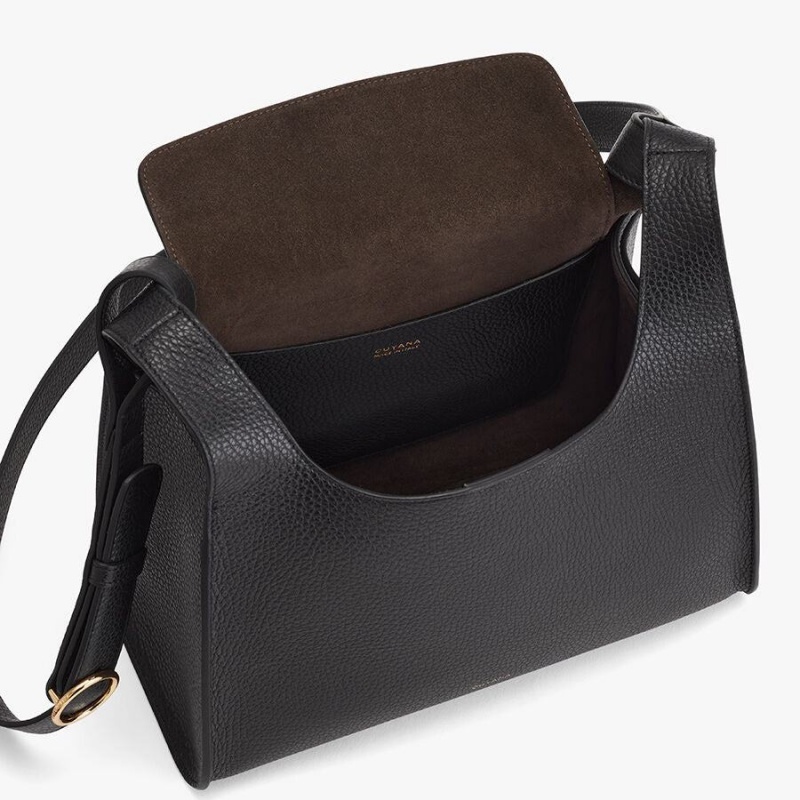 Torby Przez Ramię Damskie Cuyana Double Loop Czarne | VXM7692YA