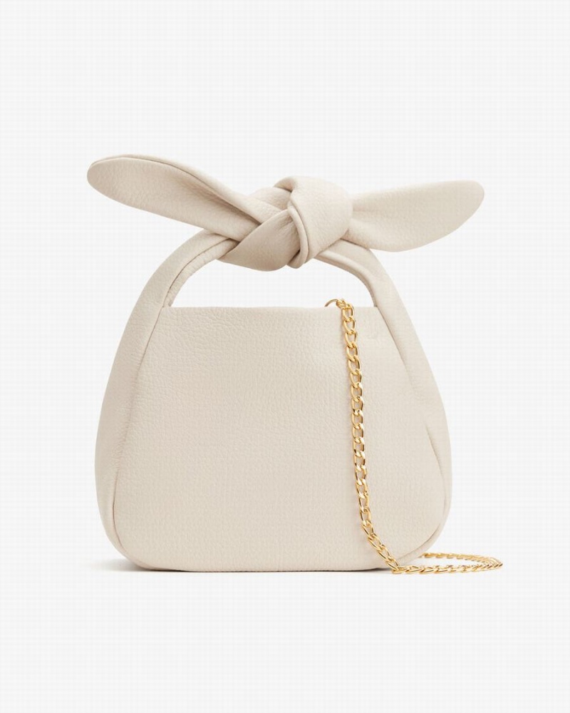 Torby Przez Ramię Damskie Cuyana Mini Bow Białe | OFX586DC