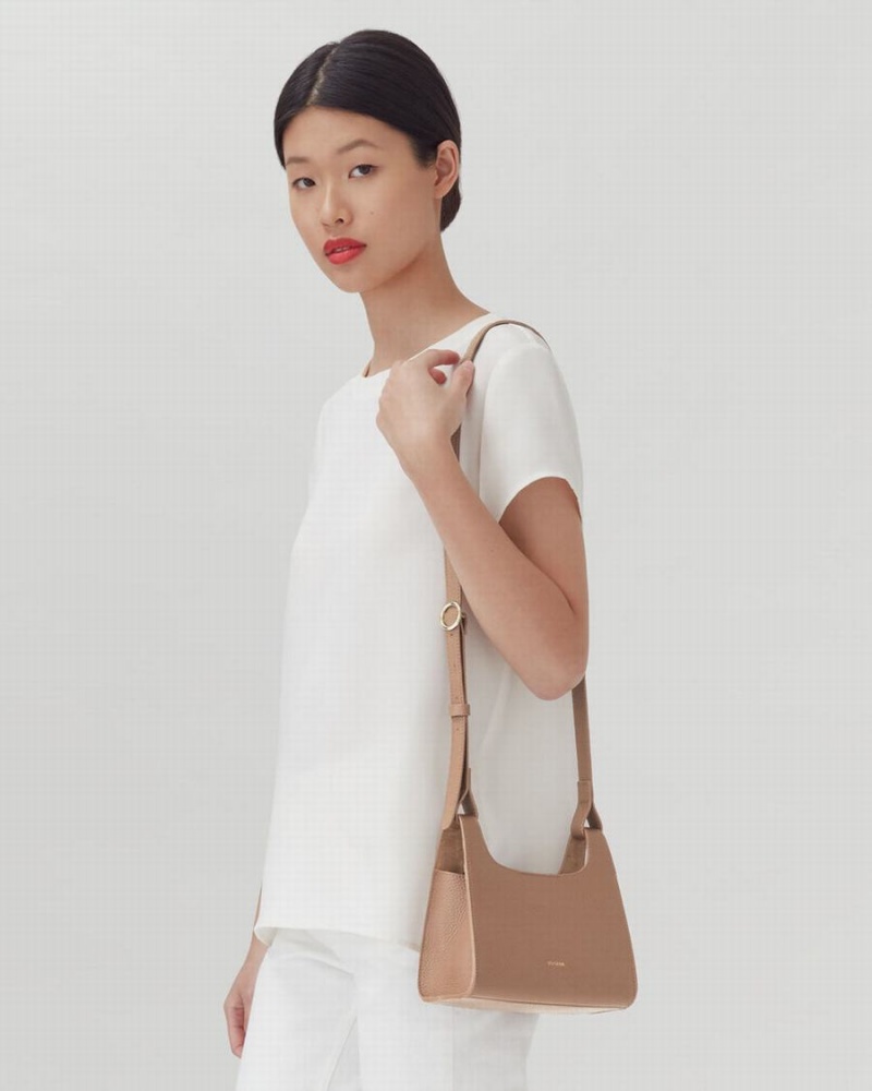 Torby Przez Ramię Damskie Cuyana Mini Double Loop Khaki | QQY8085AR