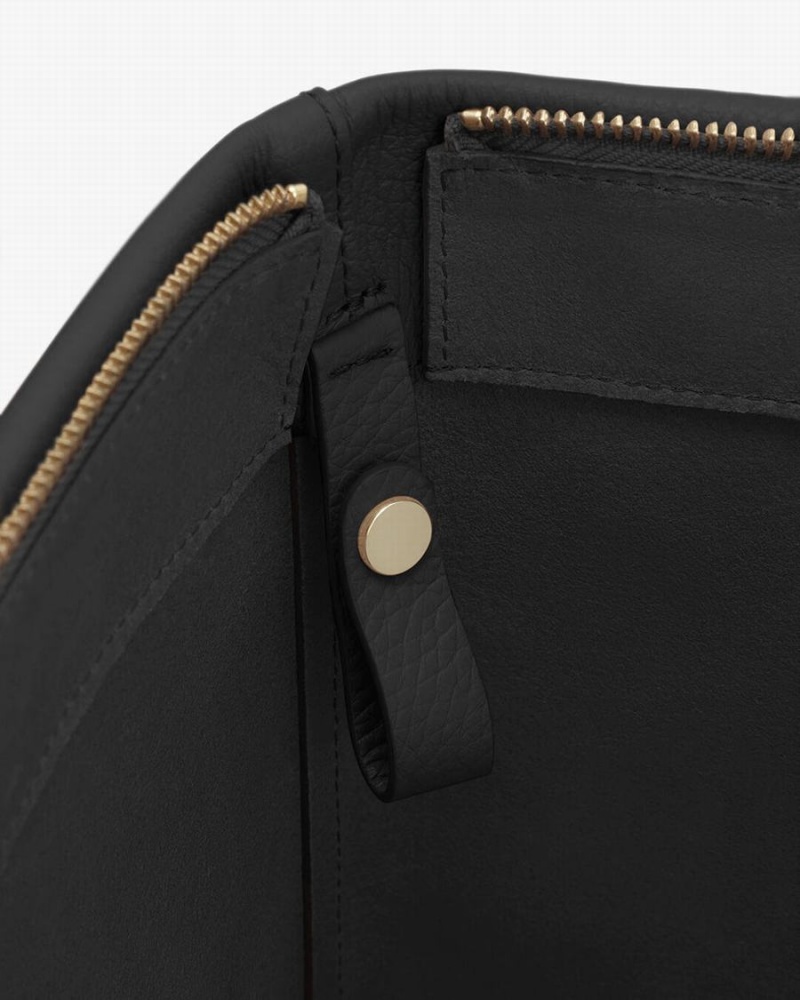 Torby Tote Damskie Cuyana Small Easy Zamkiem Czarne | ZJB1378WS
