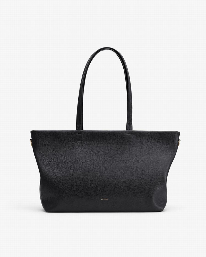 Torby Tote Damskie Cuyana Small Easy Zamkiem Czarne | ZJB1378WS